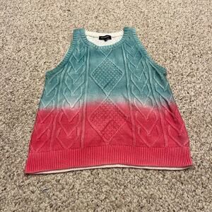 525 America Crystal Diamond Knit Crewneck Sweater Tank Sz S Americana Festival